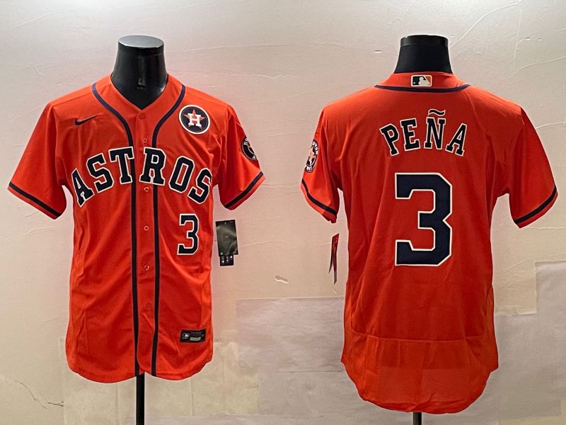Men Houston Astros 3 Pena Orange Elite 2025 Nike MLB Jersey style 2